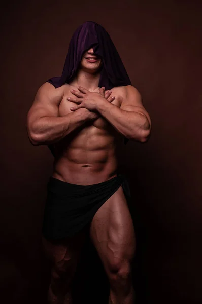 Fitness Mannelijk Model Studio — Stockfoto