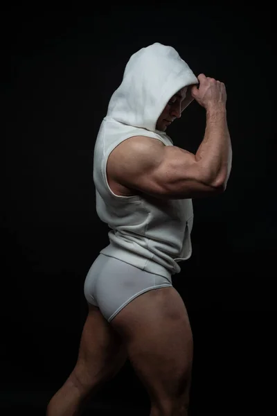 Porträt Eines Muskulösen Mannes Der Studio Posiert — Stockfoto
