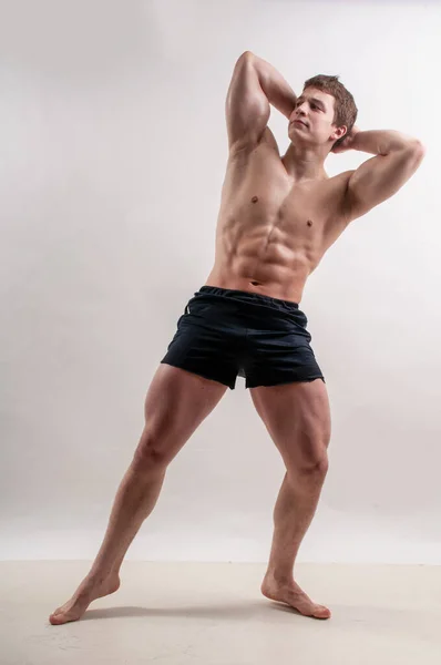 Fitness Manlig Modell Studio — Stockfoto