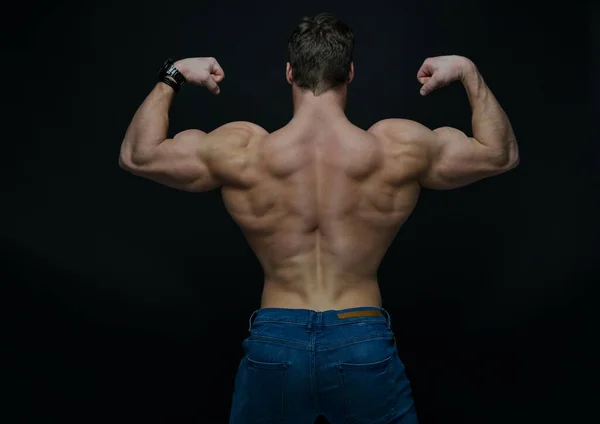 Muscled Male Model Showing His Back — Stock Photo, Image