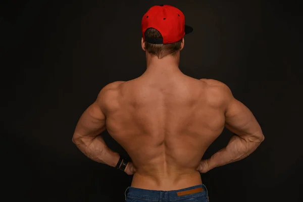 Muscled Male Model Showing His Back — Stock Photo, Image