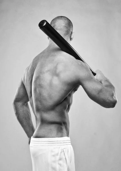 Modelo Posando Con Bate Béisbol —  Fotos de Stock