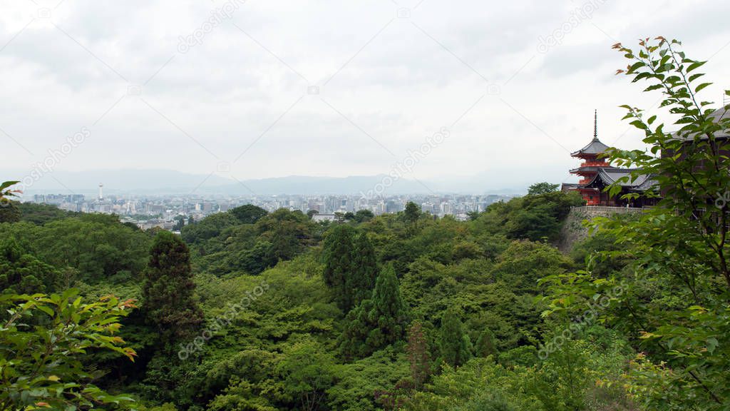 Kyoto city view from Kiyomizudera temple