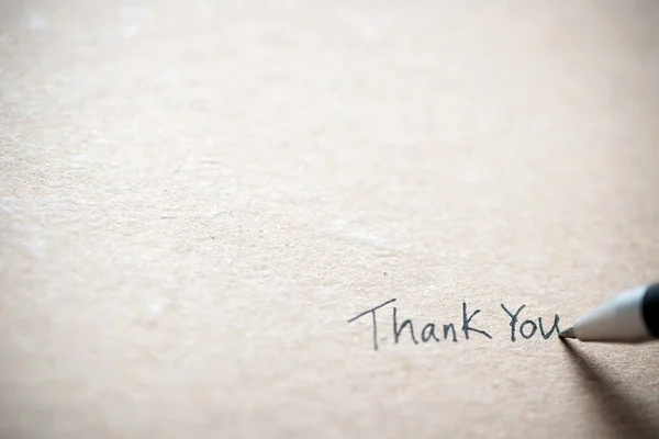 Χέρι γράφοντας ευχαριστήριο σημείωμα — Φωτογραφία Αρχείου