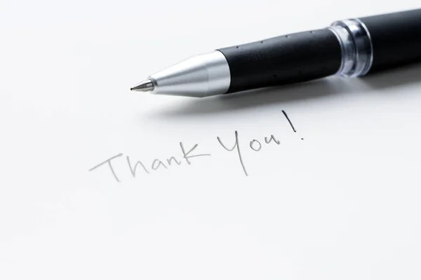 Hand writing thank you note Stock Image