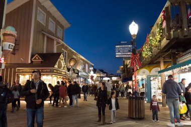 Pier 39 akşam San Francisco, Kaliforniya
