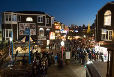 Pier 39 akşam San Francisco, Kaliforniya