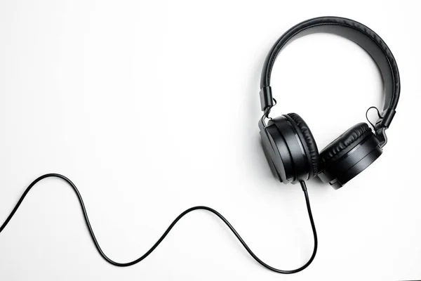 Black headphones isolated on the white background — Stock Photo, Image