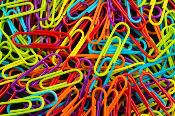 Bunch of multi color paper clips — Stock Photo, Image