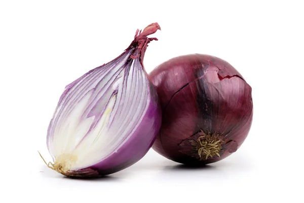 Ripe red onion on a white background — Stock Photo, Image