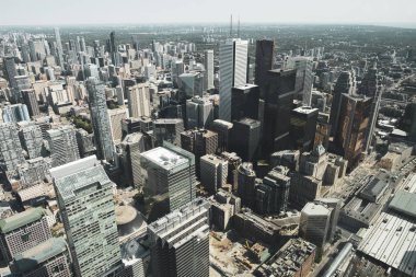 Cn kulesinden Toronto finans bölgesi havadan görünümü