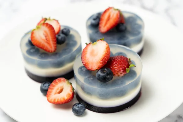 Blueberry fruit agar agar or jelly dessert — Stock Photo, Image
