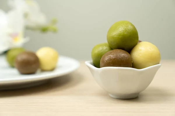 Hausgemachte verschiedene Geschmack Mungbohnen-Paste — Stockfoto