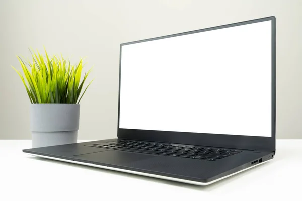 Laptop mit leerem Bildschirm — Stockfoto