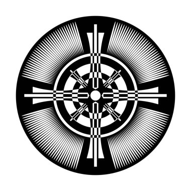 Daire şeklinde çapraz. Soyut Tasarım öğesi. Vektör sanat.