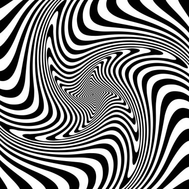 Op sanat tasarlamak. Girdap hareket yanılsaması. Vektör çizim.
