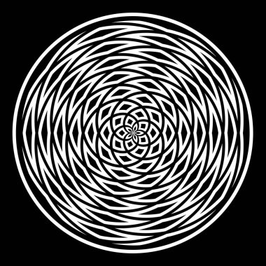 Daire tasarım öğesi. Soyut geometrik rotasyon desen. Vektör sanat.