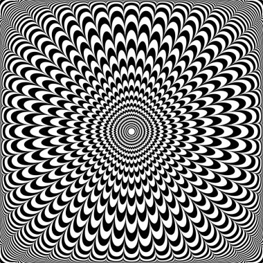 Optical illusion design. Abstract op art pattern. Vector illustration. clipart