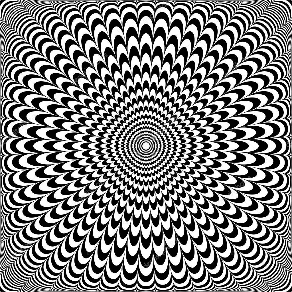 Optical illusion design. Abstract op art pattern. Vector illustration.