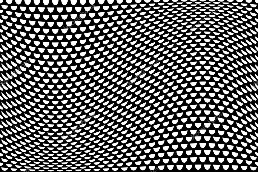 Half circles wavy pattern. Abstract textured convex background. Vector art.