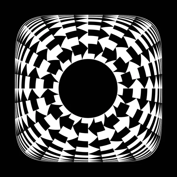 Flèches Noires Blanches Mouvement Circulaire Art Vectoriel — Image vectorielle