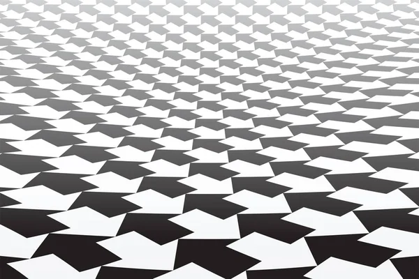 Zwart Wit Pijlen Patroon Het Afnemen Van Perspectief Abstracte Geometrische — Stockvector