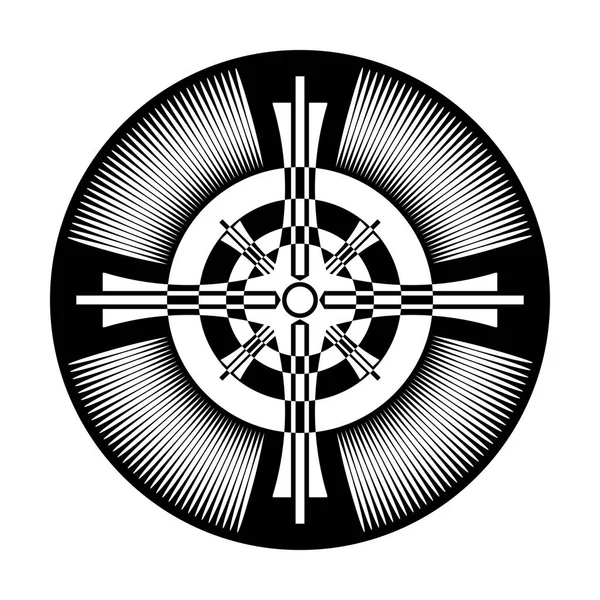 Kreuz Kreisform Abstraktes Gestaltungselement Vektorkunst — Stockvektor