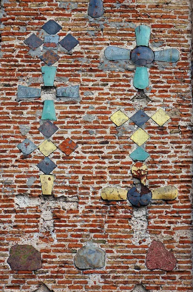 Starověké Cihlová Zeď Kalozha Kostel Svatého Boris Gleb Grodno Bělorusko — Stock fotografie