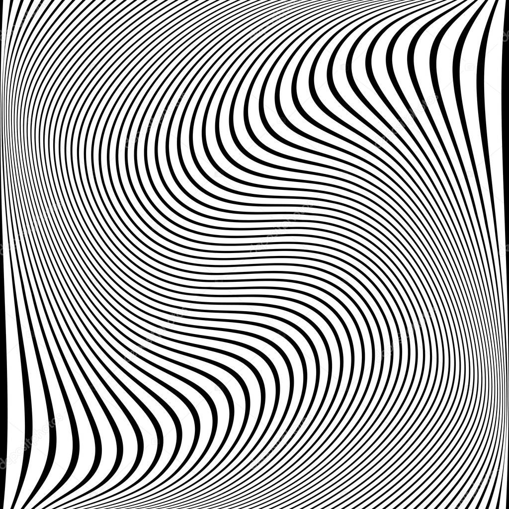 Abstract wavy lines texture. Striped background. Vector art.