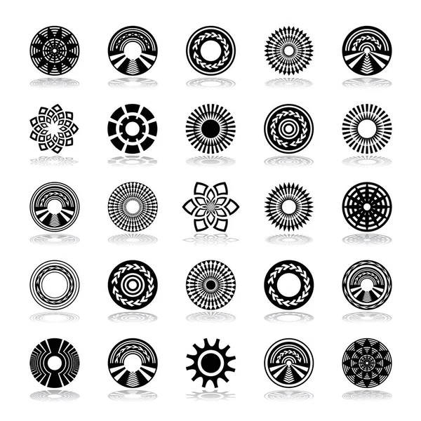 Elementos Diseño Establecidos Iconos Abstractos Arte Vectorial — Vector de stock