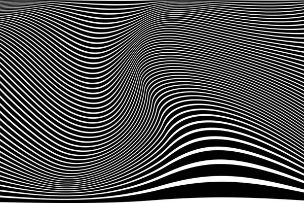 Abstract wavy lines design. Striped black and white background and texture. Vector art.