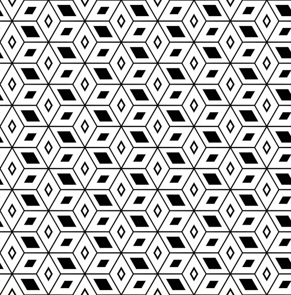 シームレスな幾何学的六角形とダイヤモンドパターン 3次元錯視 ベクトルアート — ストックベクタ