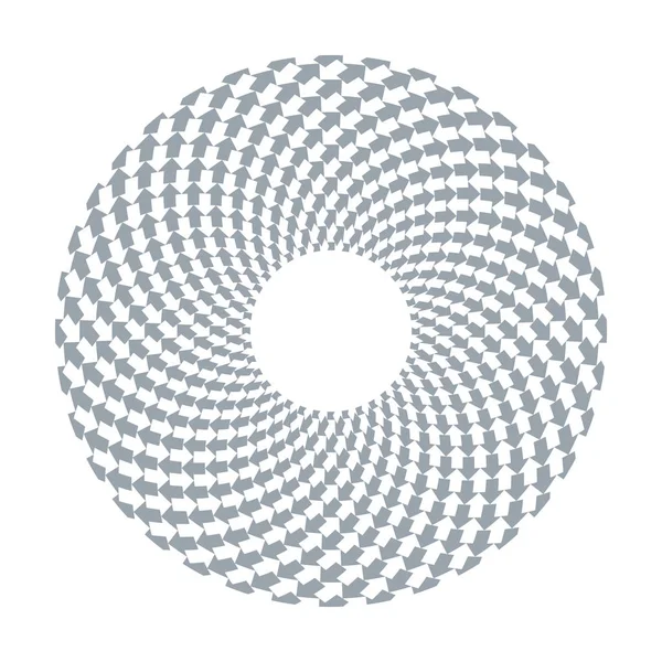 Witte Grijze Pijlen Cirkel Patroon Conceptuele Ontwerpelement Vector Kunst — Stockvector