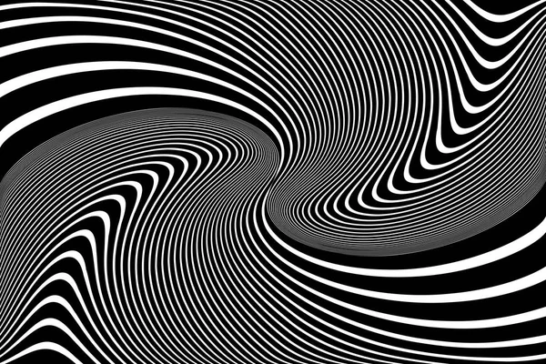 Abstraktes Art Design Illusion Einer Wirbelbewegung Wellenförmige Linien Vektorillustration — Stockvektor