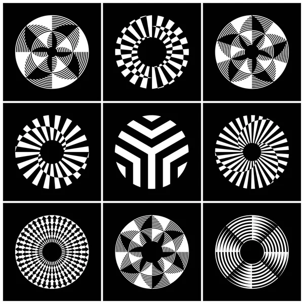 Ensemble Éléments Conception Icônes Cercle Abstraites Art Vectoriel — Image vectorielle