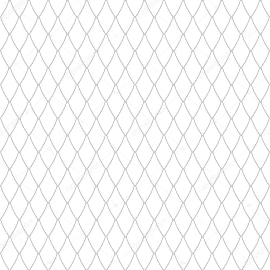 Seamless net pattern. Latticed texture. White background. Vector art.