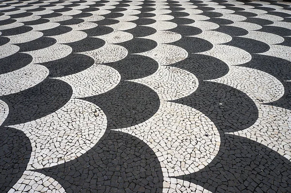 Sokaklar Meydanlar Funchal Madeira Portekiz Kaldırım Desen Mozaik Fayans — Stok fotoğraf