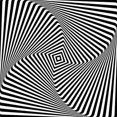 Op sanat grafik tasarlamak. Burulma rotasyon hareket yanılsaması. Vektör çizim.