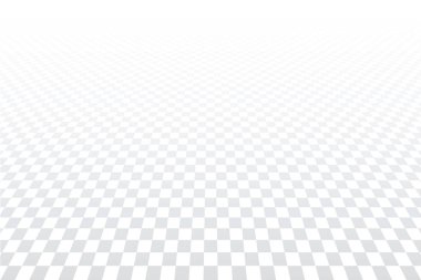 Geometrik Damalı deseni. Beyaz arka plan dokulu. Perspektif görünümü azalan. Vektör sanat.