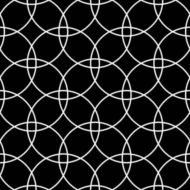 Kesintisiz Daire desen. Siyah ve beyaz geometrik doku ve arka plan. Vektör sanat.