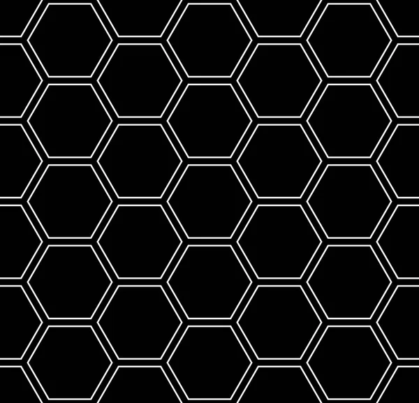 Modèle Hexagonal Sans Couture Fond Texturé Géométrique Noir Art Vectoriel — Image vectorielle