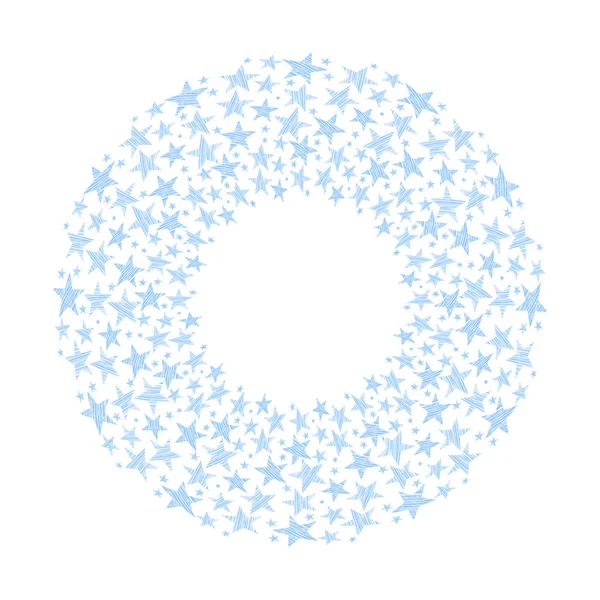 Patrón Estrellas Azules Diseño Círculo Arte Vectorial — Vector de stock