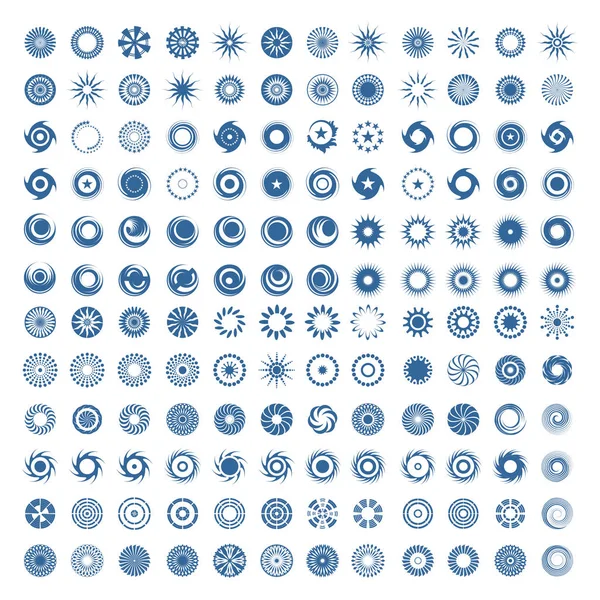 Gestaltungselemente Gesetzt Abstrakte Kreissymbole Vektorkunst — Stockvektor