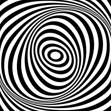 Döndürme burulma koşuşturma hareket yanılsaması. Oval satırları doku. Vektör op sanat çizim.