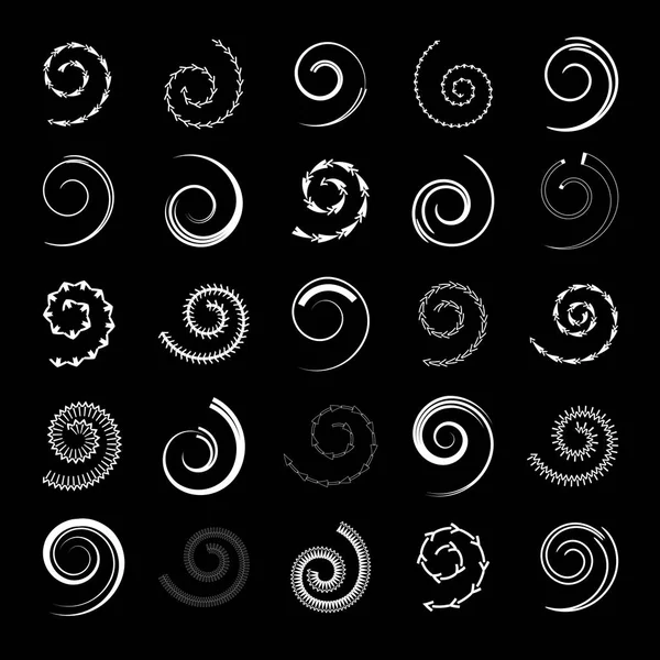 Conjunto Elementos Design Espiral Arte Vetorial — Vetor de Stock