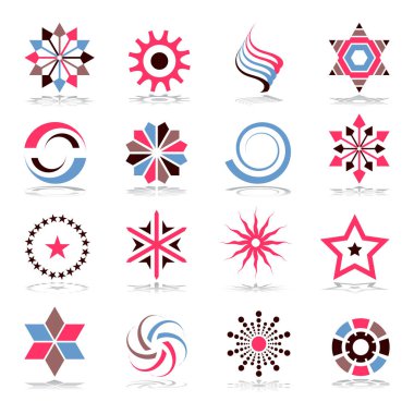 Tasarım öğeleri. Soyut simgeler kümesi. Vektör sanat.
