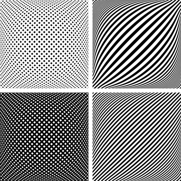 Geometric patterns set. 3D convex textures. Vector art.