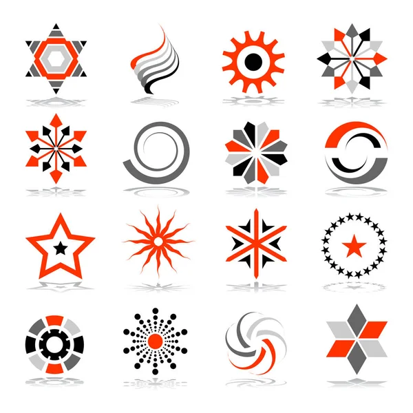 Elementos Diseño Conjunto Iconos Abstractos Arte Vectorial — Vector de stock