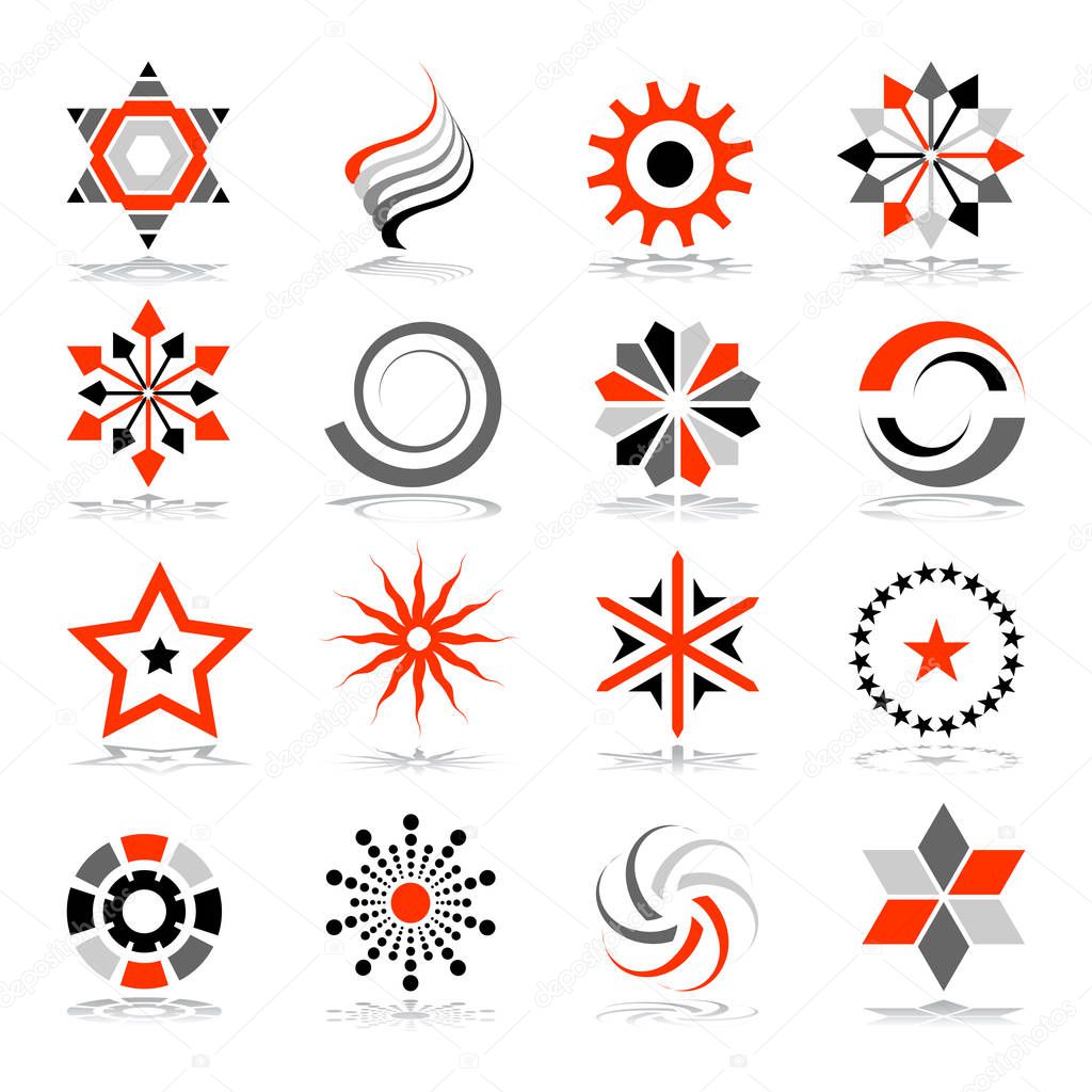 Design elements. Abstract icons set. Vector art.