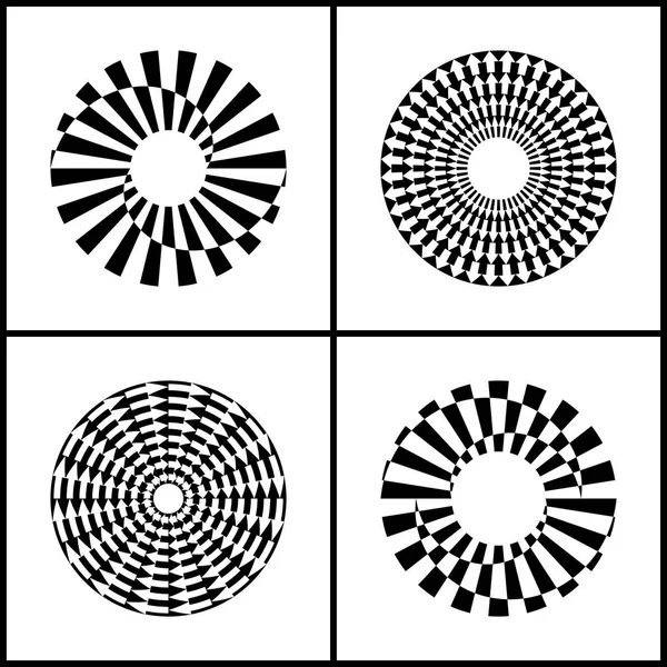 Éléments Conception Rotation Icônes Abstraites Cercle Ensemble Art Vectoriel — Image vectorielle